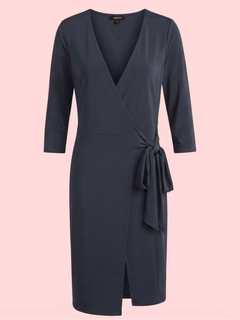 Alfani Steel Blue Faux Wrap Dress Petite Small 💙